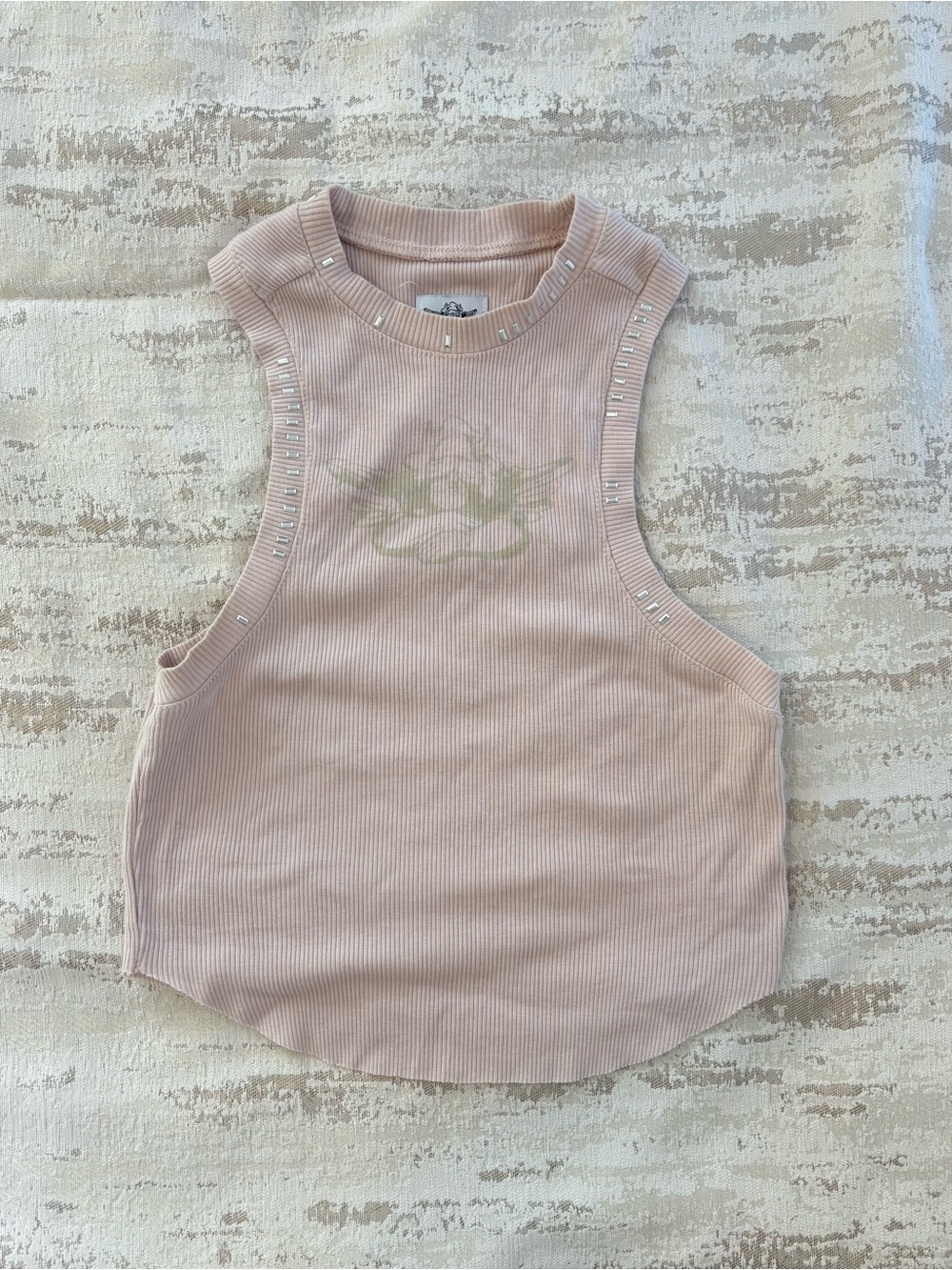 Y2K Boys Lie Studded Ribbed Tank